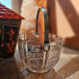 Vintage Fostoria Baroque Meadow Rose Crystal Etched Ice Bucket